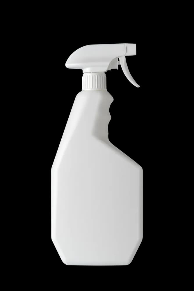 Unlabeled hexagon trigger spray, white bottle
